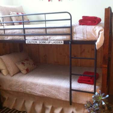 Two bedroom unit:  Bedroom 2 has two comfortable innerspring bunk beds, electric blankets, window
