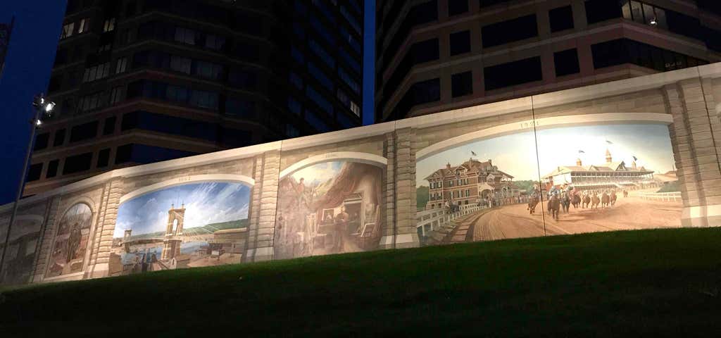 Photo of Roebling Murals on the Floodwalls of Covington, KY