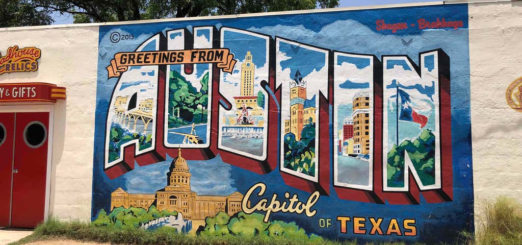 Photo of "Greetings From Austin" Postcard Mural