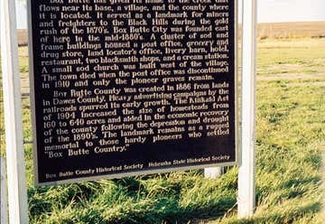 Photo of Box Butte Country Historical Marker