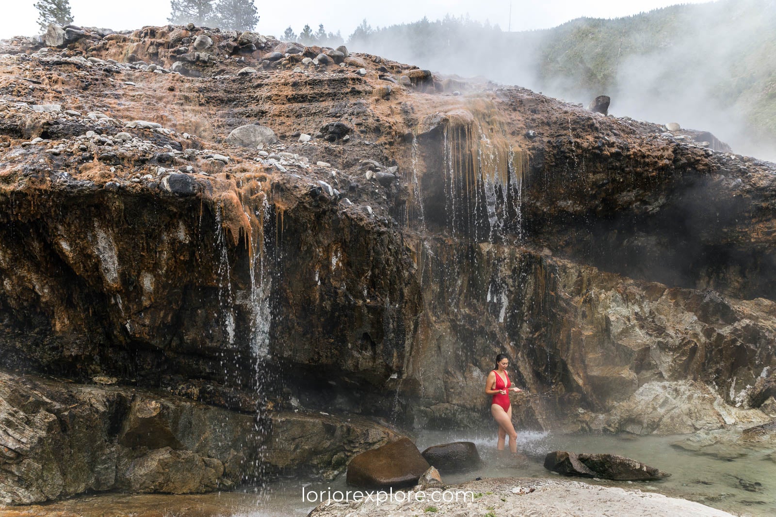 The hot waterfall at Kirkham