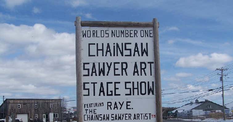 Chainsaw Sawyer Art Stage Show, Ellsworth Roadtrippers