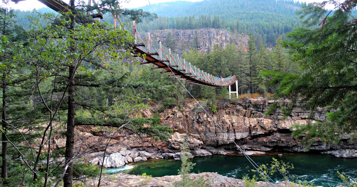 Kootenai Falls Swinging Bridge, Libby Roadtrippers