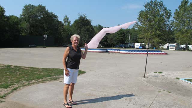 Nudist Colony Spread Legs - Giant Lady's Leg Sundial, Lake Village - IN | Roadtrippers