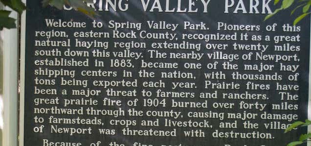 Photo of Spring Valley Park Historical Marker