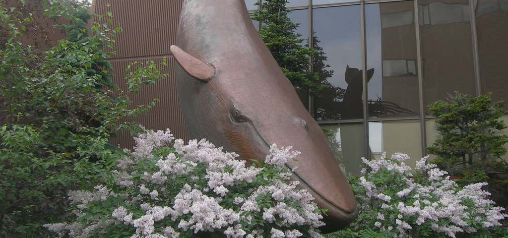 Photo of Whale Drowns Men Statue